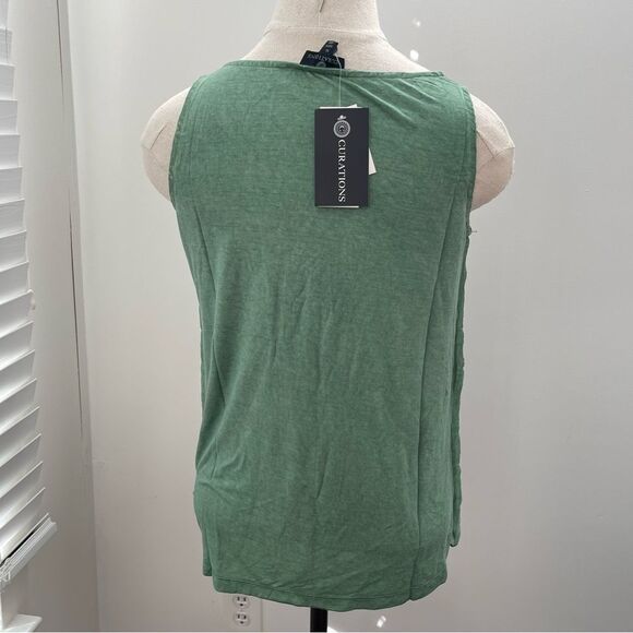 NWT Curations HSN green embroidered tank size XS - Picture 5 of 12